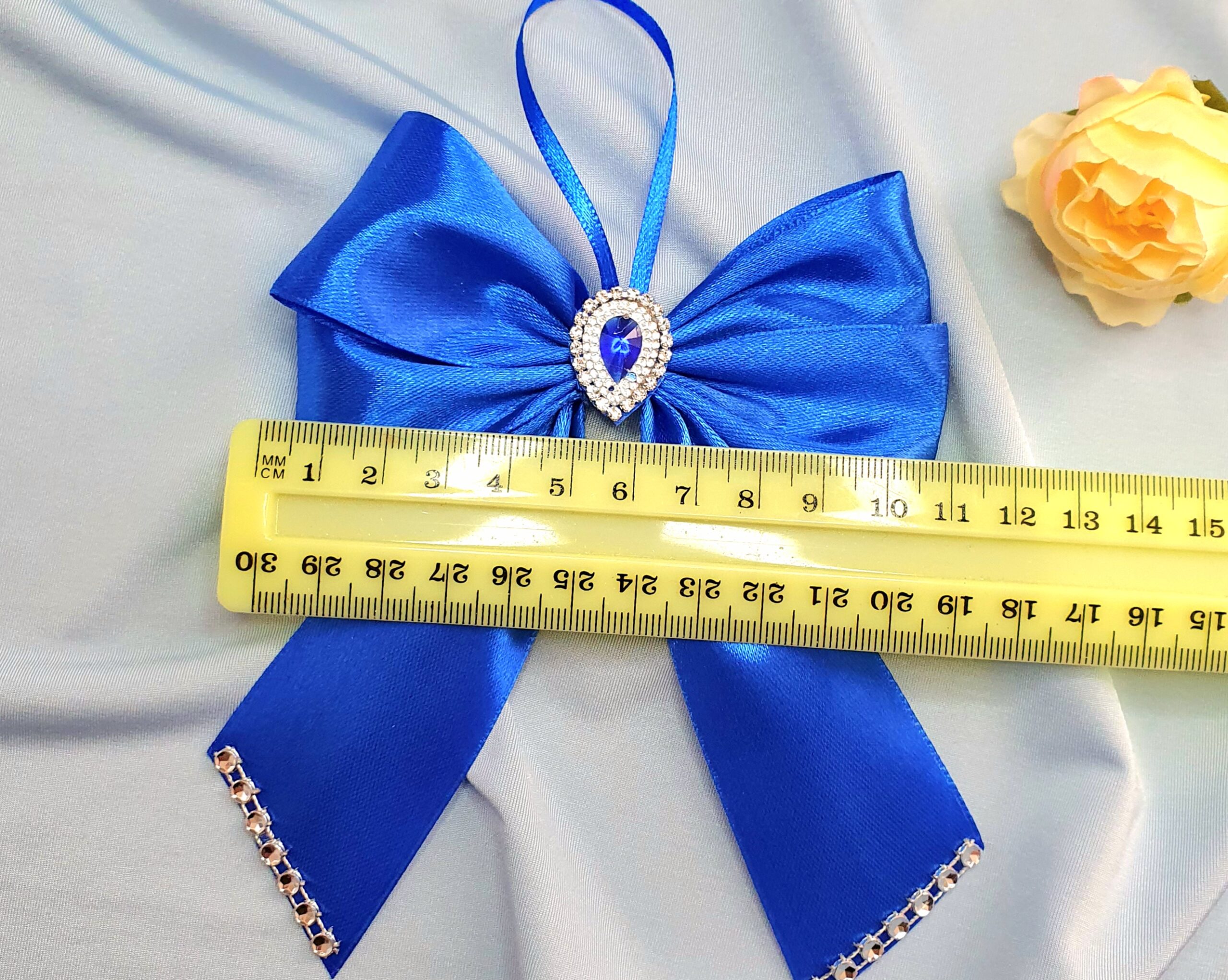 Set of Blue Silk Christmas Bows - Image 4