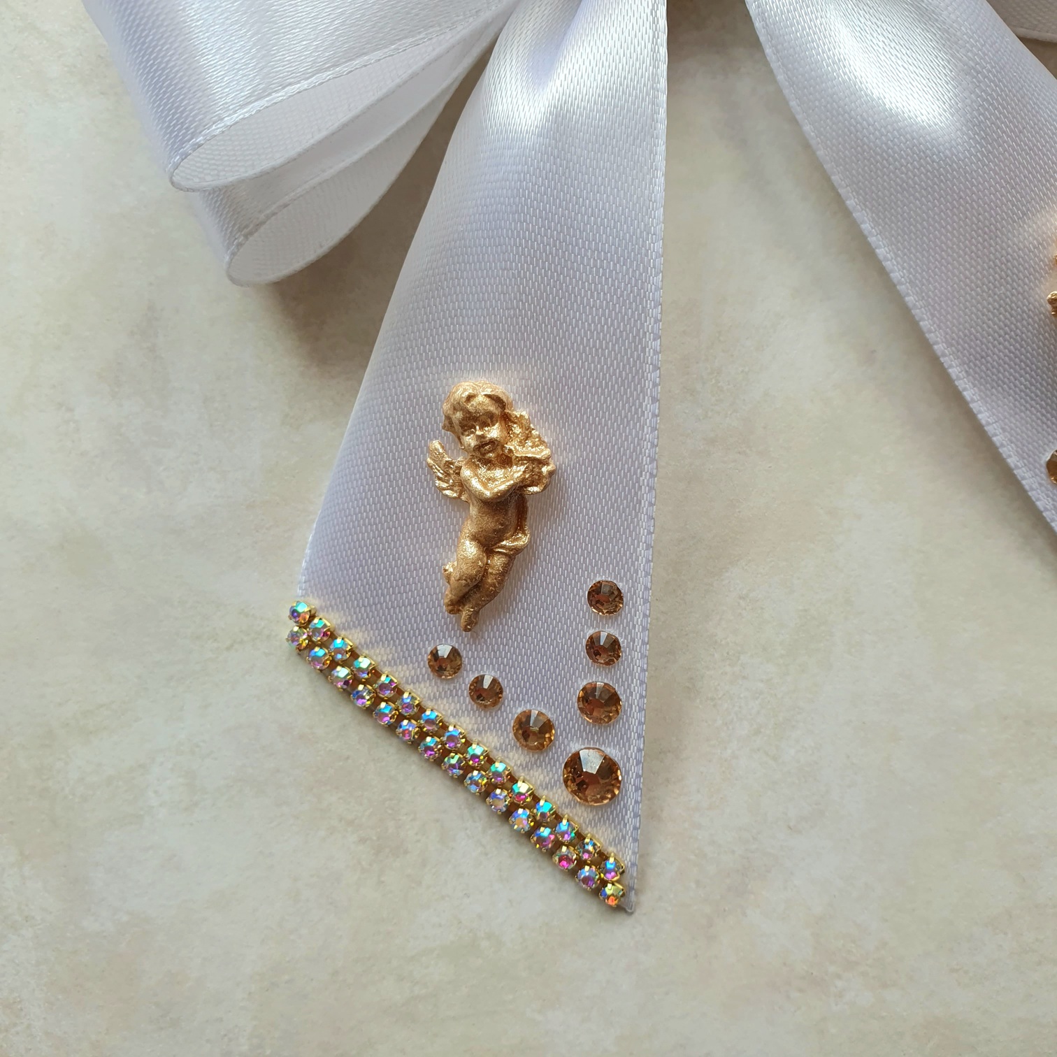 Set of 10 Elegant White Christmas Tree Bows - Image 6