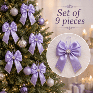 Set of 9 Elegance Lavender Christmas Tree Bows