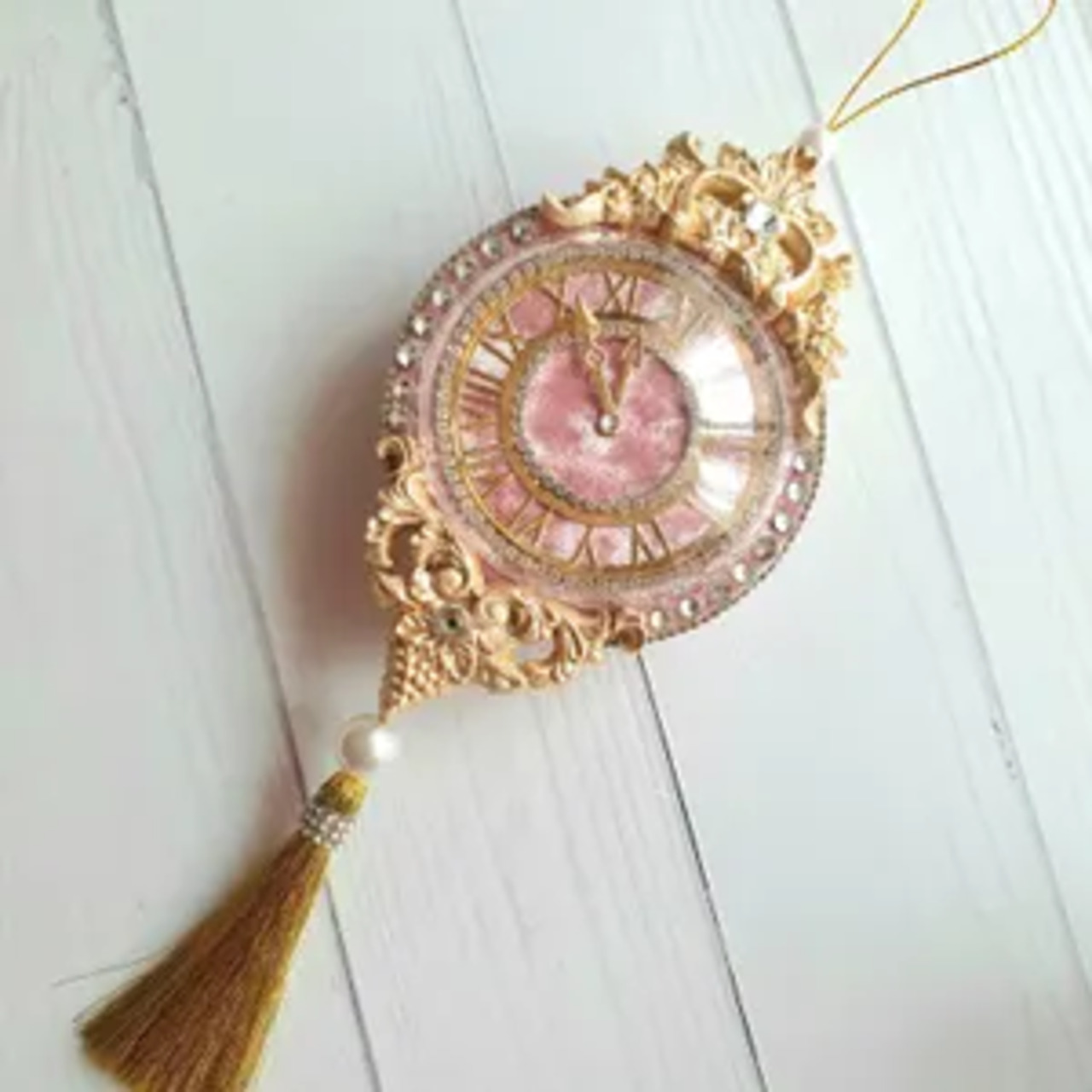 Pink Velvet Christmas Ornament Set - Image 4