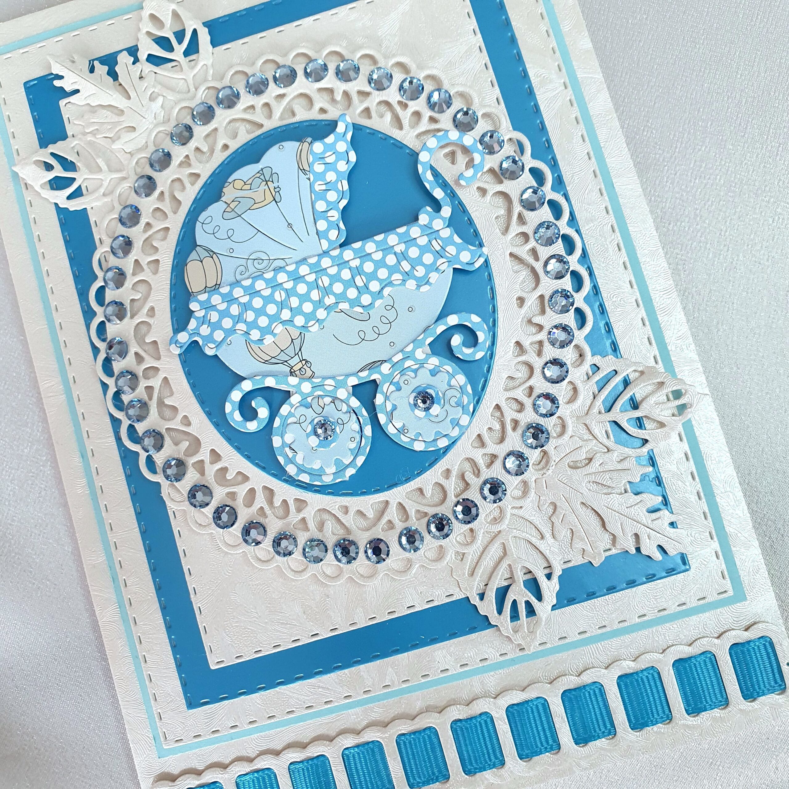 Newborn Boy Velvet Gift Set with Card - Image 3