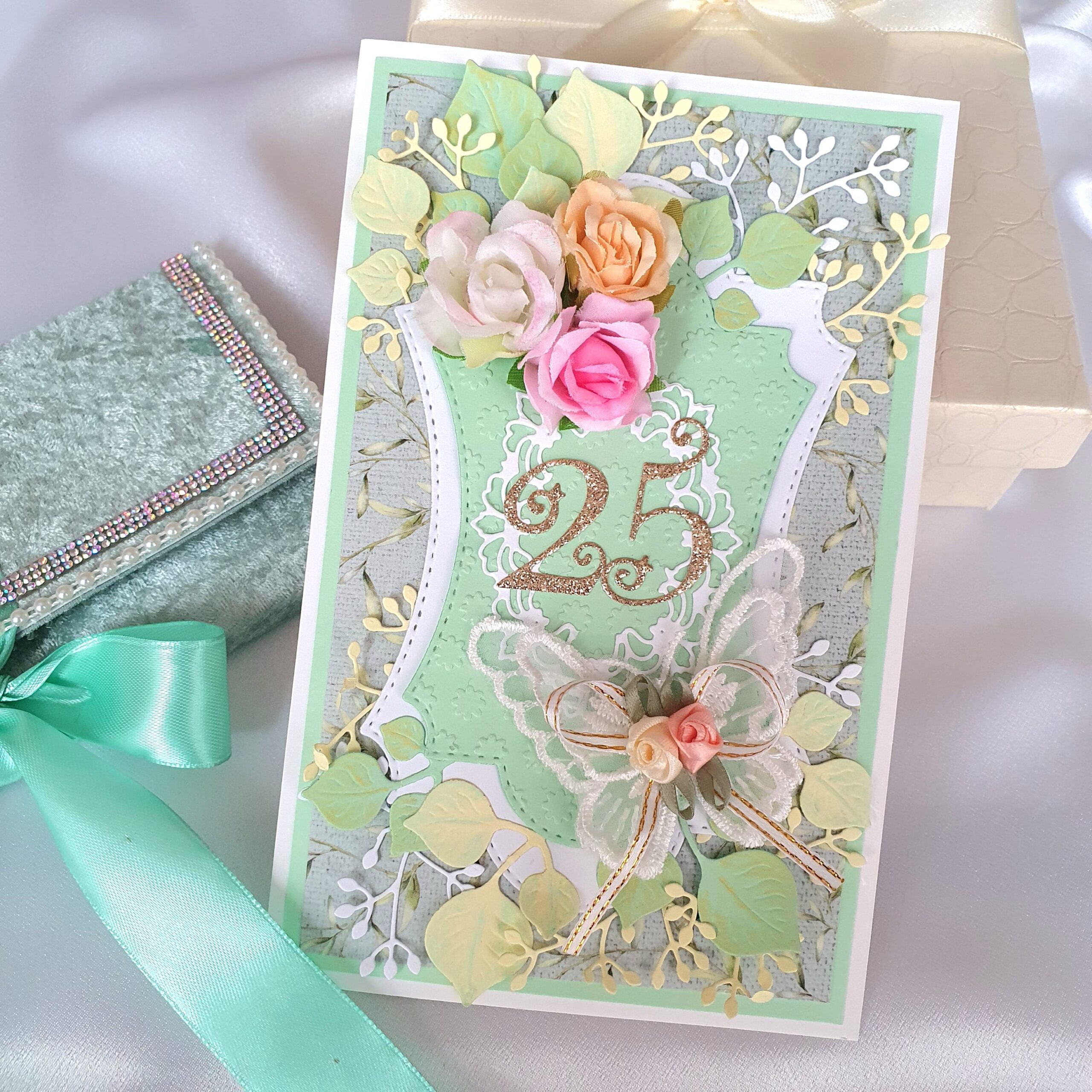 Personalized Handmade Greeting Card with Velvet Envelope - Image 3