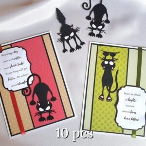Set of 10 handmade black cat postcards with humorous and heartwarming wishes