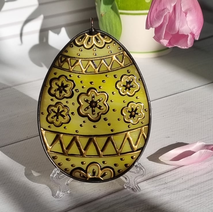 Handmade glass Easter egg