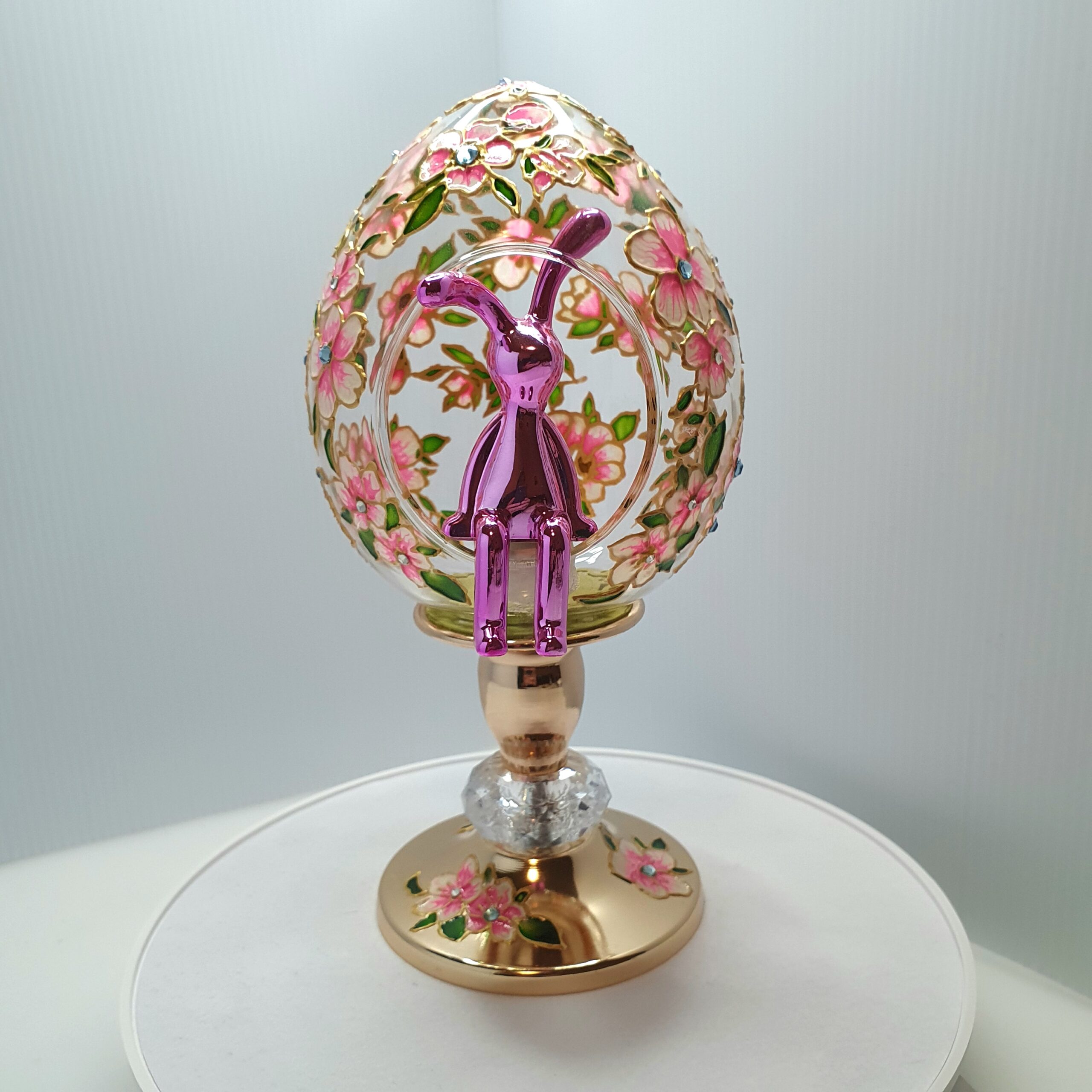 Handmade Glass Easter Egg on Stand - Image 2