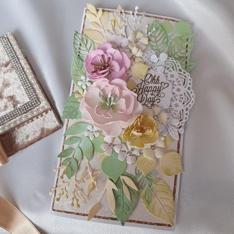 Handmade Gift Set with Greeting Card and Velvet Envelope - Image 4