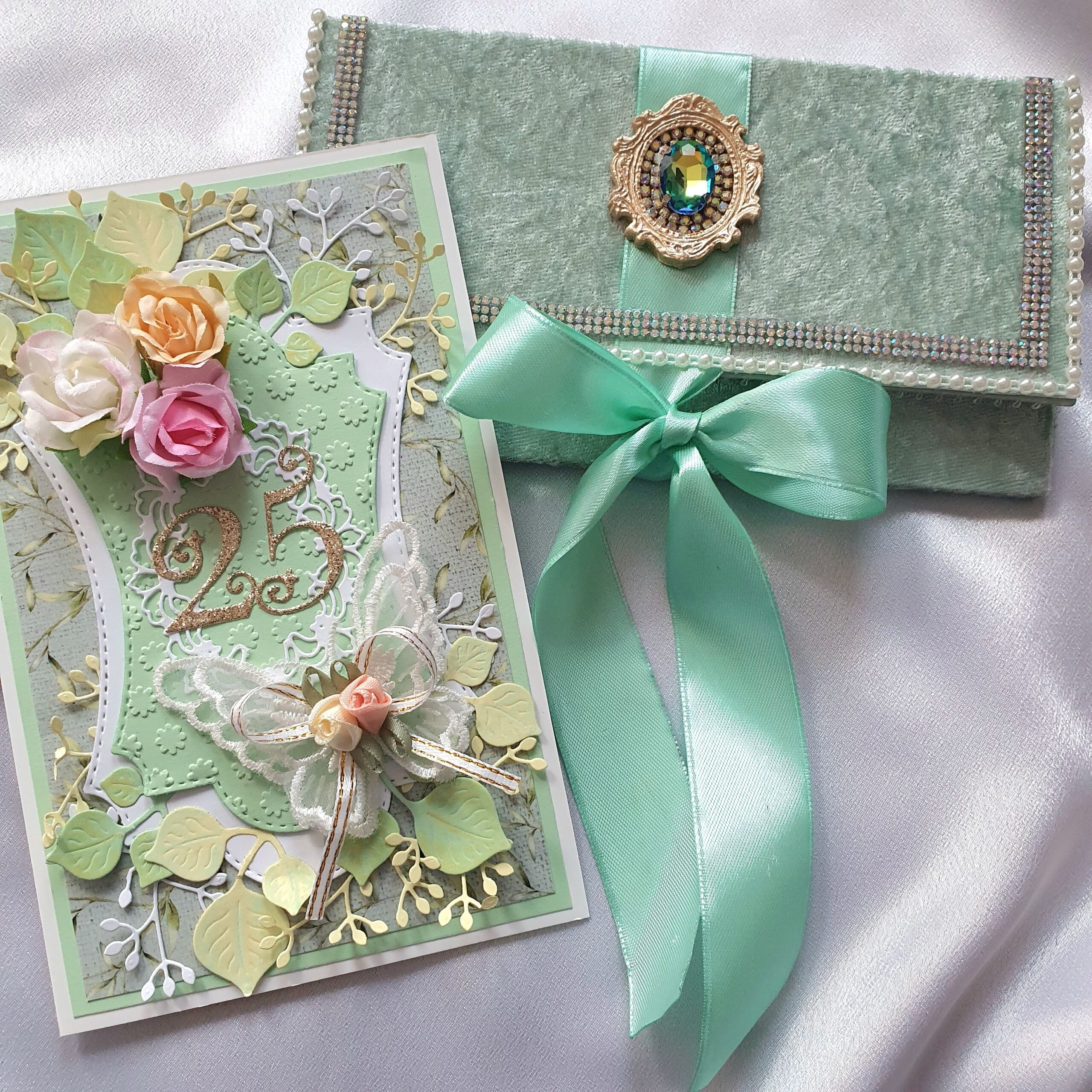 Personalized Handmade Greeting Card with Velvet Envelope - Image 2