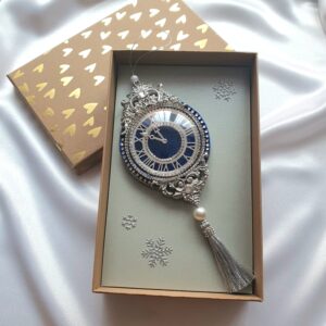 Elegant handmade Christmas clock ornament