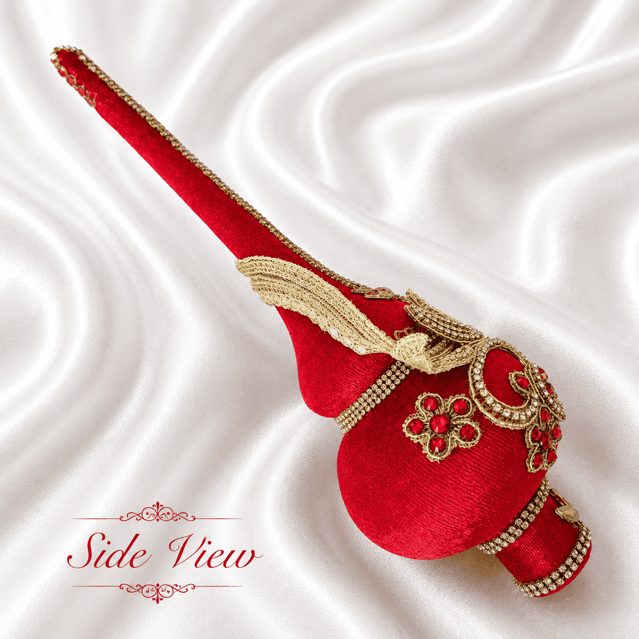 Red Velvet Christmas Tree Topper with Gold Accents, Handmade Royal Holiday Decor, Luxury Acrylic Tree Crown 28 cm, Heritage Christmas Ornament - Image 6