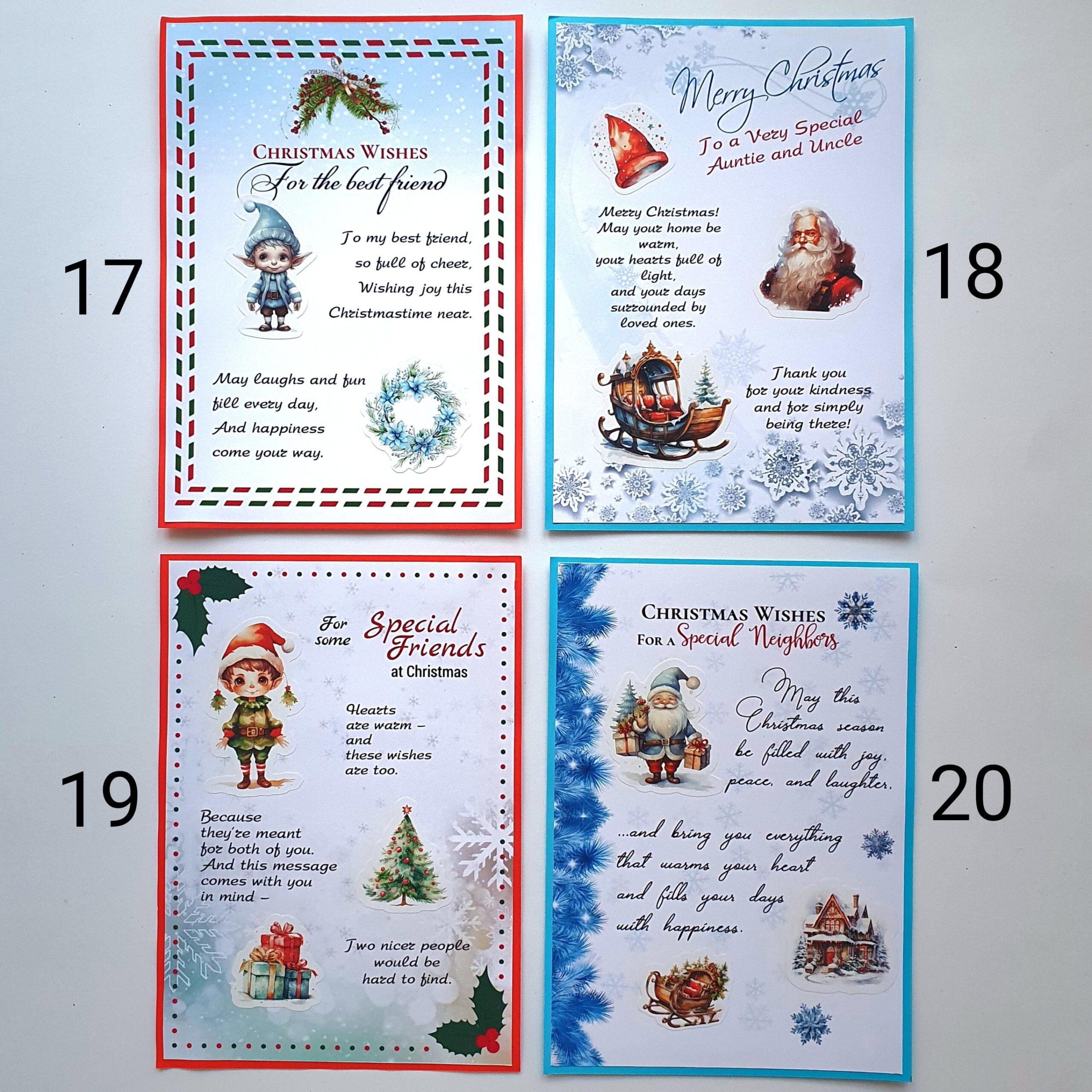 Custom Holiday Greeting Cards Set of 10 Handmade Designs from 37 Illustrations – Personalized Cards for Friends, Neighbors & Colleagues, Blank Inside - Image 6