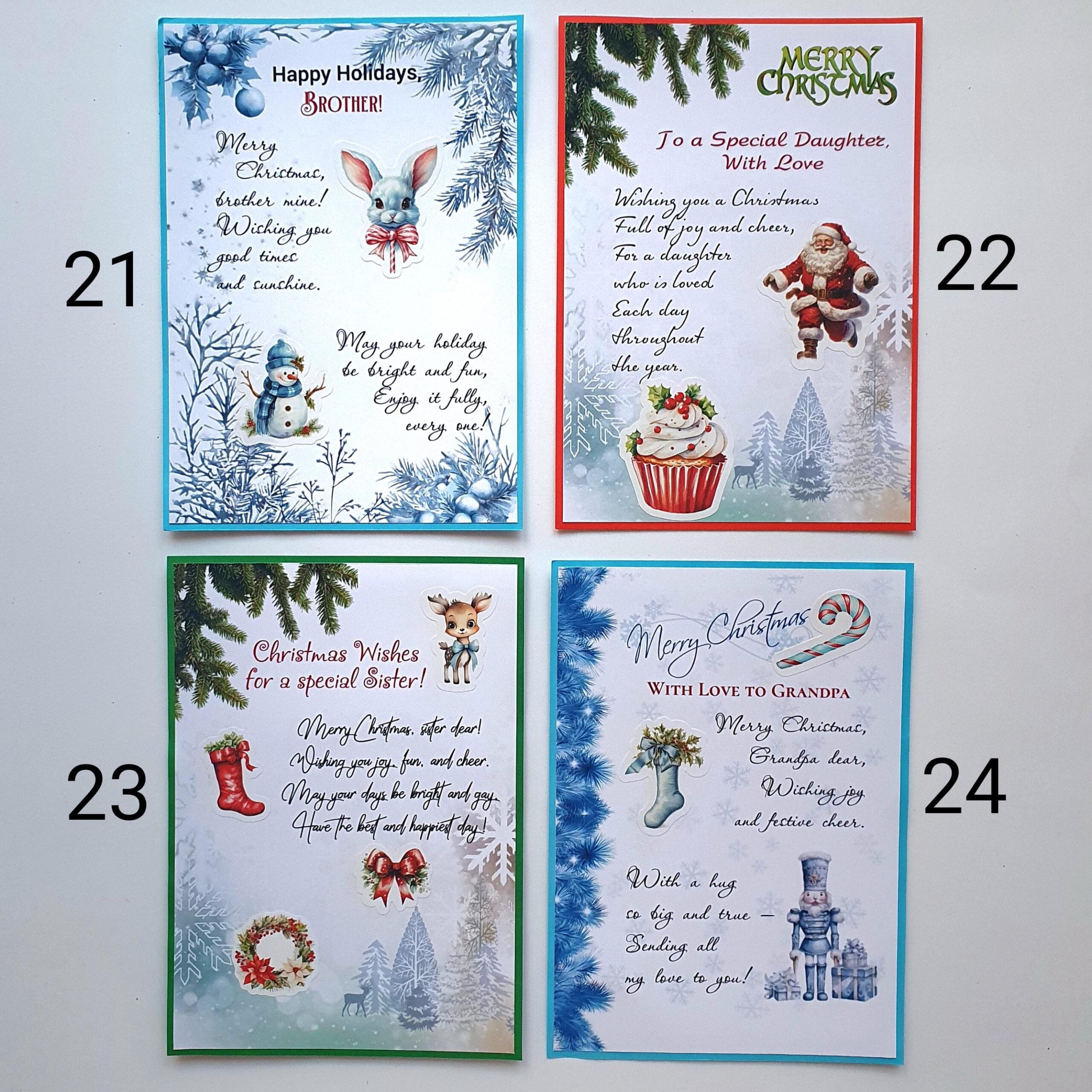 Custom Holiday Greeting Cards Set of 10 Handmade Designs from 37 Illustrations – Personalized Cards for Friends, Neighbors & Colleagues, Blank Inside - Image 7
