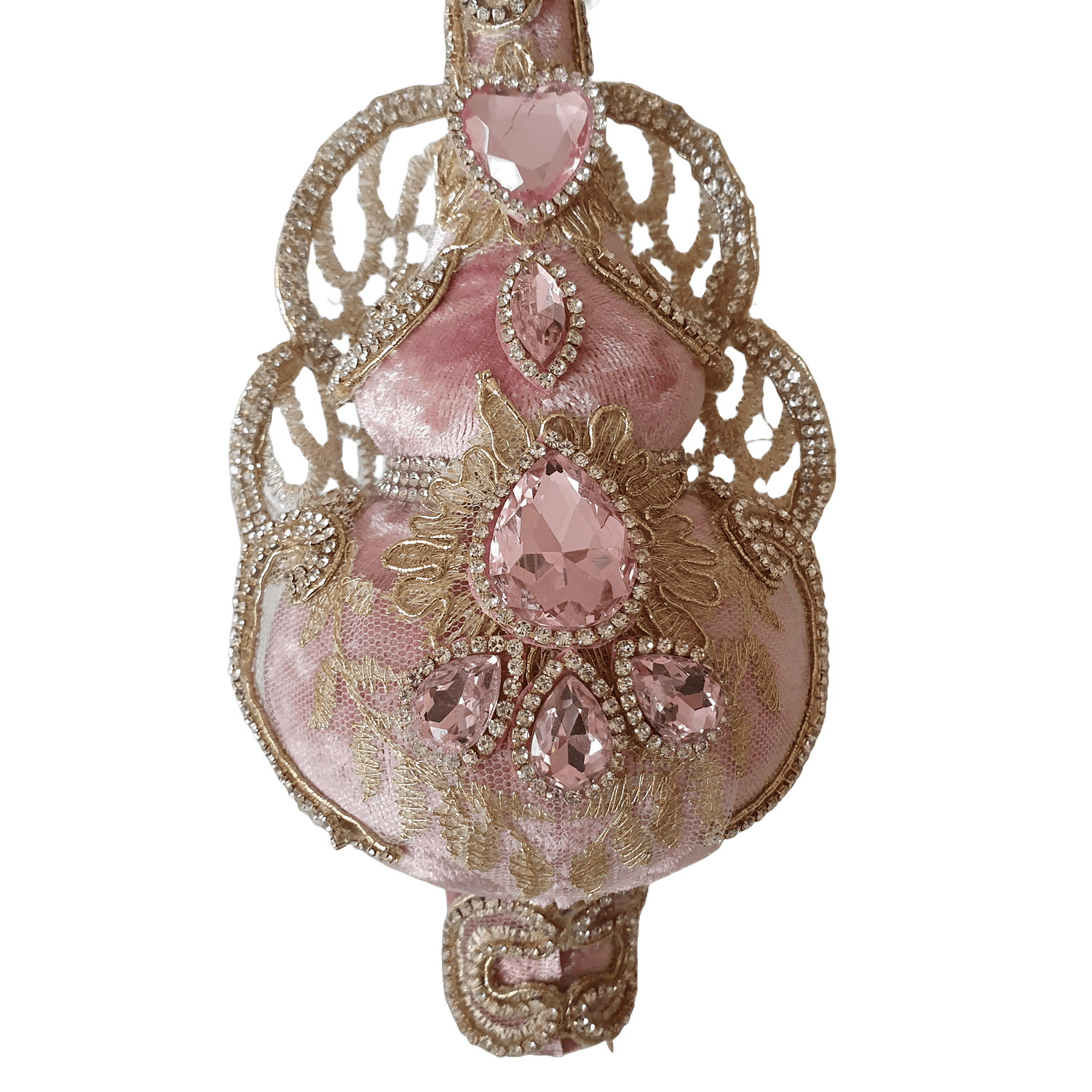 Pink Velvet Christmas Tree Topper with Rhinestones, Handmade Modern Luxury Acrylic Decor 28 cm, Editorial Minimal Christmas Tree Crown - Image 8