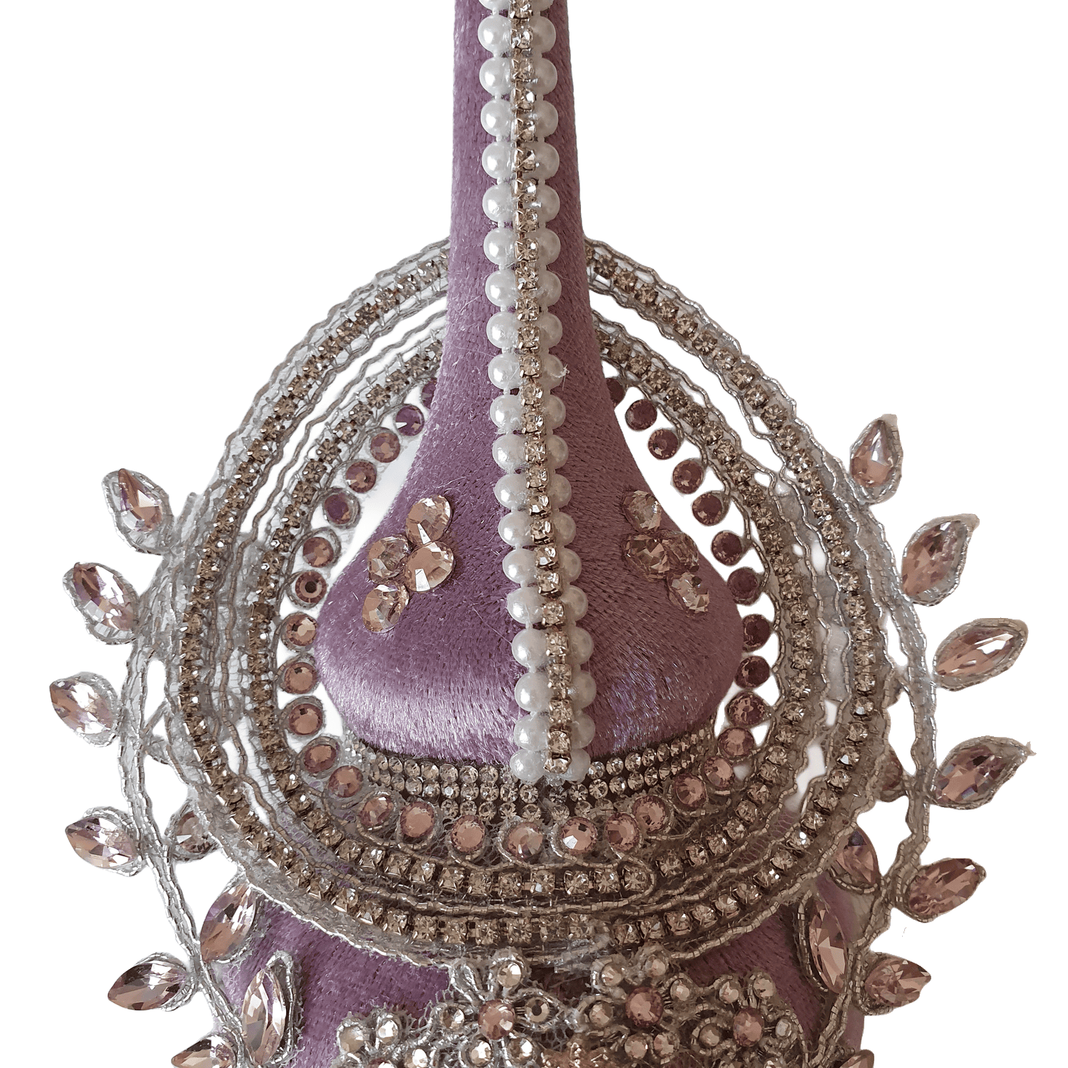 Lavender Velvet Christmas Tree Topper with Rhinestones, Handmade Bridal Luxury Holiday Decor, Elegant Acrylic Tree Crown 28 cm Gift - Image 8