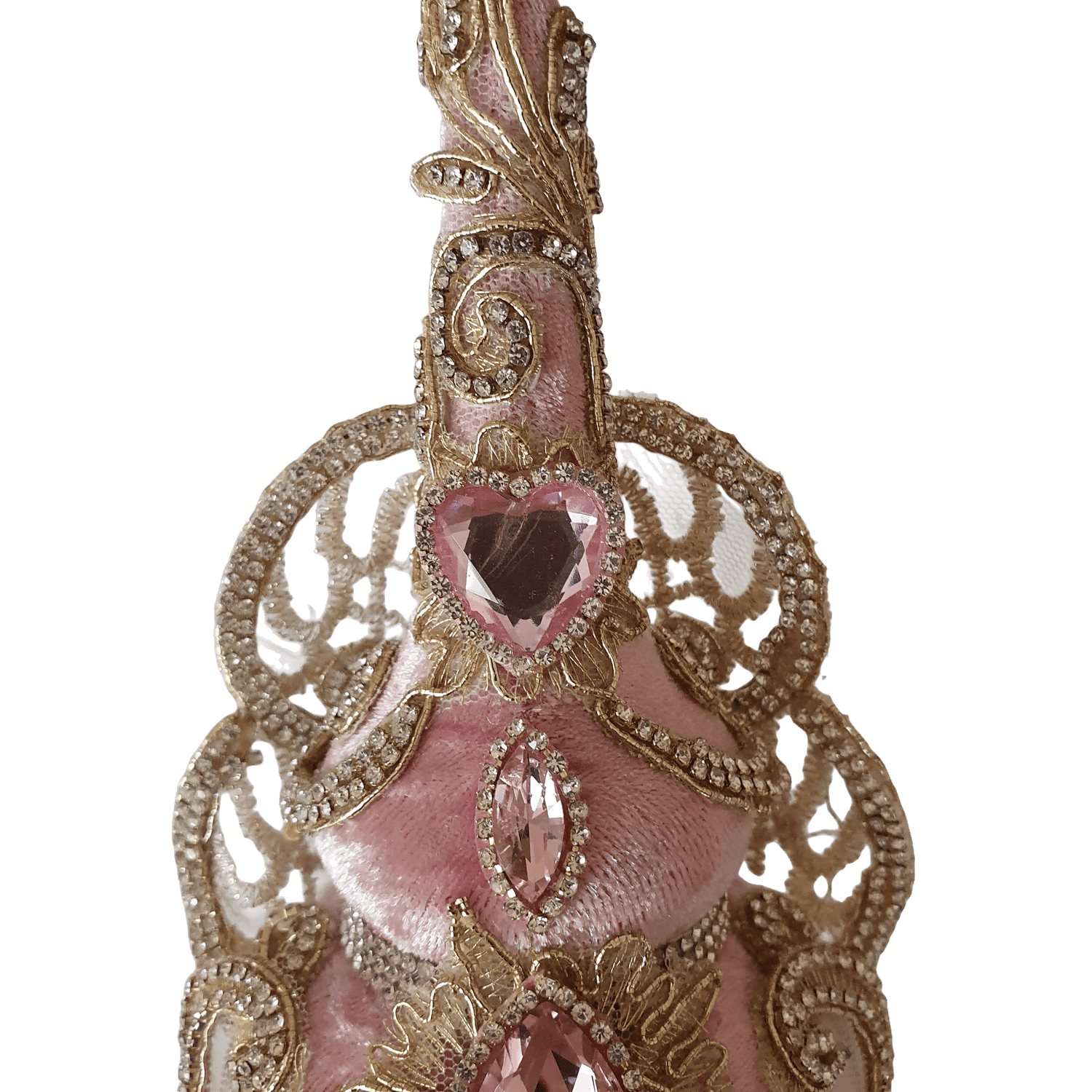 Pink Velvet Christmas Tree Topper with Rhinestones, Handmade Modern Luxury Acrylic Decor 28 cm, Editorial Minimal Christmas Tree Crown - Image 9