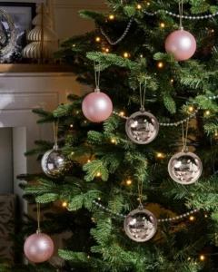 Handmade Christmas medallions decorating a Christmas tree